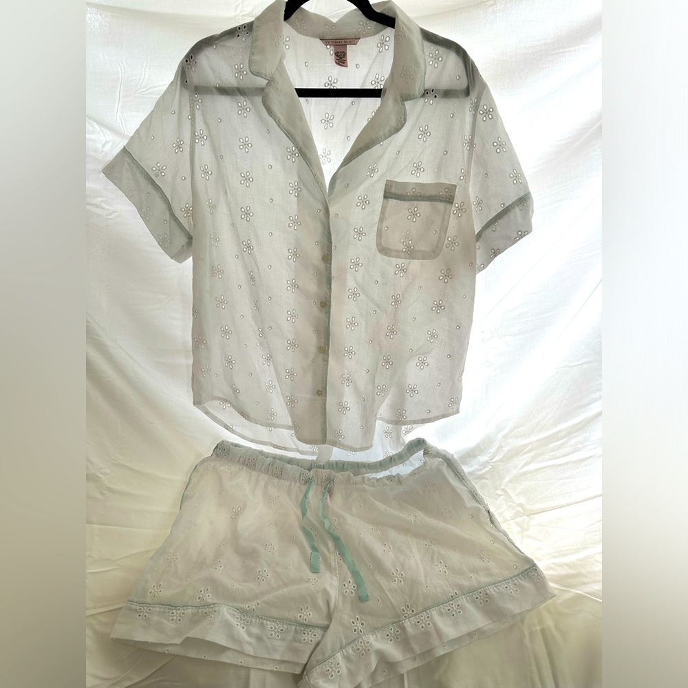 Wedding day/ bachelorette/honeymoon white button up with shorts pajamas
